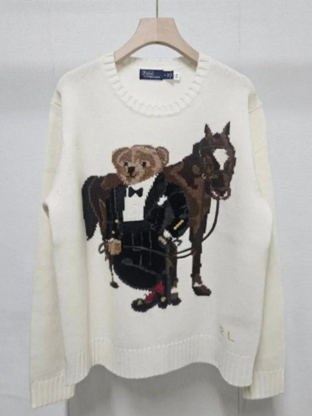 Polo Ralph Lauren Bear & Horse White Knit Sweater